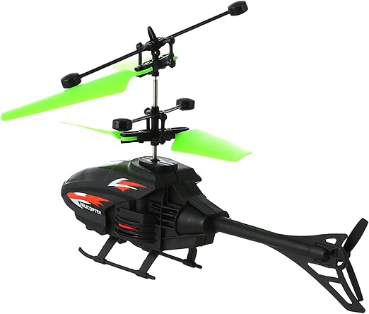 Generic Helicopter sensor helicopter with remote charging battery - black & green
