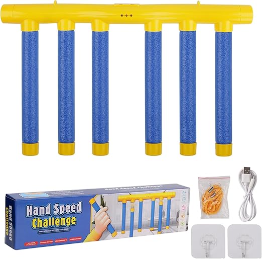 Catching Sticks Game, Drop Stick Game, 3-Speed Hand Eye Coordination & Reaction Training Toy, Portable, Safe & Soft Material for Kids & Adults